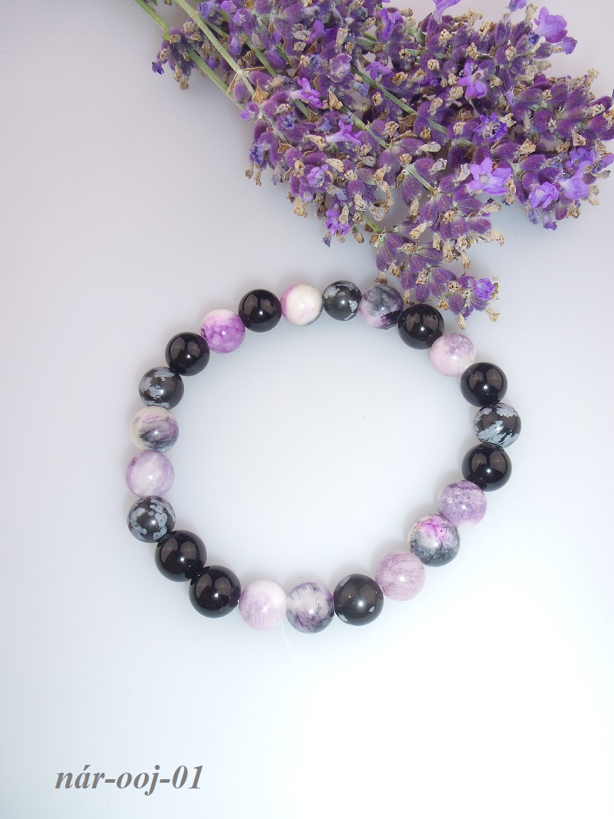 �nyx obsidi�n jadeit levandula n�ramok